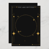 Blank Black and Gold Stars  Kaart (Voorkant / Achterkant)