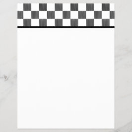 Blank Black and White Checkerboard Letterhead Flyer