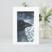 Blank - Black Bird Waterverf Bedankkaart (Staand voorkant)