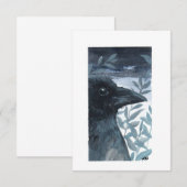 Blank - Black Bird Waterverf Bedankkaart (Voorkant / Achterkant)