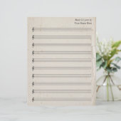 Blank Bladmuziek 10 Stave Antiek gescheurd papier (Staand voorkant)