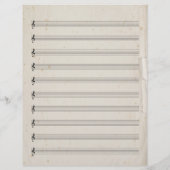 Blank Bladmuziek 10 Stave Antiek gescheurd papier (Achterkant)