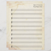 Blank Bladmuziek 10 Stave Oud Gebrandschilderd Pap (Voorkant / Achterkant)