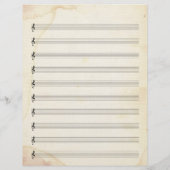 Blank Bladmuziek 10 Stave Oud Gebrandschilderd Pap (Achterkant)