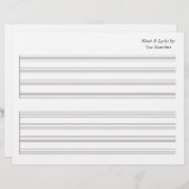 Blank Bladmuziek 4 Stave Single (Voorkant / Achterkant)