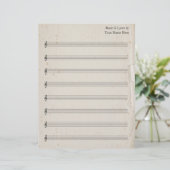 Blank Bladmuziek 8 Stave Antiek gescheurd papier (Staand voorkant)