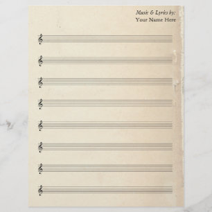 Blank Bladmuziek 8 Stave Oude Boekenpagina