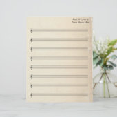 Blank Bladmuziek 8 Stave  Oude Boekenpagina (Staand voorkant)