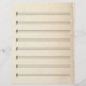 Blank Bladmuziek 8 Stave  Oude Boekenpagina (Achterkant)