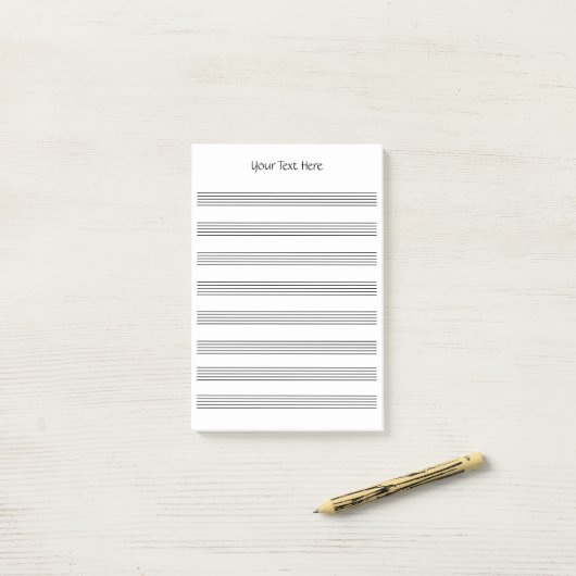 Blank Bladmuziek 8 Staves Post-it® Notes (Op bureau)