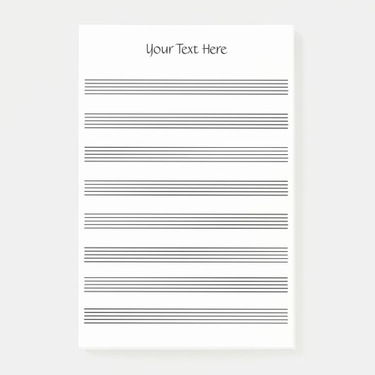 Blank Bladmuziek 8 Staves Post-it® Notes (Voorkant)