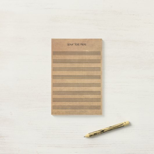  Blank Bladmuziek 8 Staves Post-it® Notes (Op bureau)