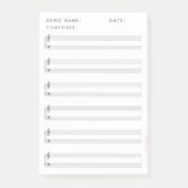 Blank Bladmuziek Post-it® Notes (Voorkant)