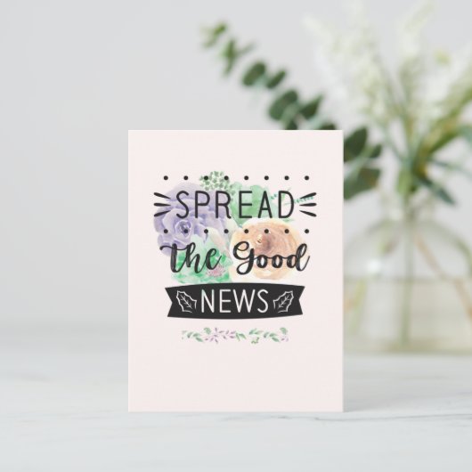 Blank Bloemen Briefkaart (Staand voorkant)