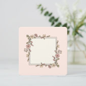 Blank Bloemen Lijst Uitnodiging of Wenskaart (Staand voorkant)