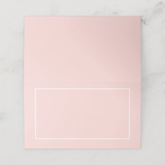 Blank Blush Roze en Witte Trouw Plaatskaartje (Buitenkant ongevouwen)