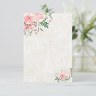 Blank Blush roze waterverf bloem bruiloft  Kaart