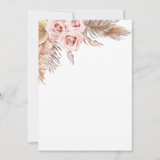 Blank Boho Wedding Briefpapier Kaart (Achterkant)