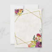 Blank Bourgondische en gele bloemachtige trouw  Kaart (Voorkant)