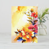 Blank Bright waterverf bloemenbruiloft Kaart (Staand voorkant)