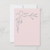 Blank bruiloft Dank Kaart roze / Navy bladeren (Voorkant)
