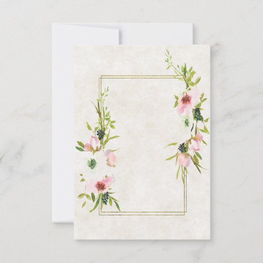 Blank budget Blush en witte bruiloft Kaart (Voorkant)