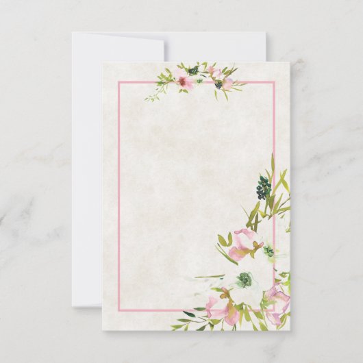 Blank budget Blush en witte bruiloft uitnodigen Kaart (Voorkant)
