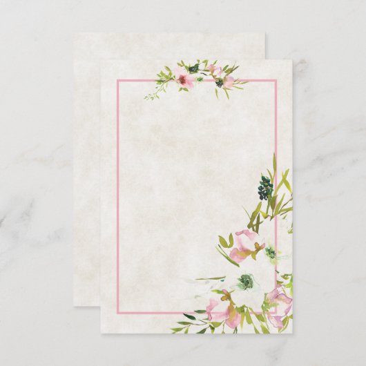 Blank budget Blush en witte bruiloft uitnodigen Kaart (Voorkant / Achterkant)