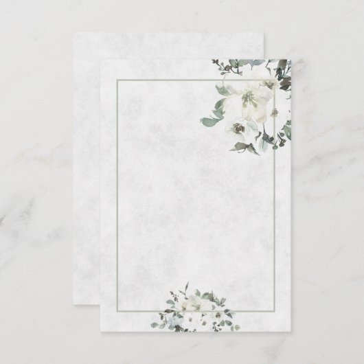 Blank budget Ivoor waterverf bloem bruiloft Invi Kaart (Voorkant / Achterkant)