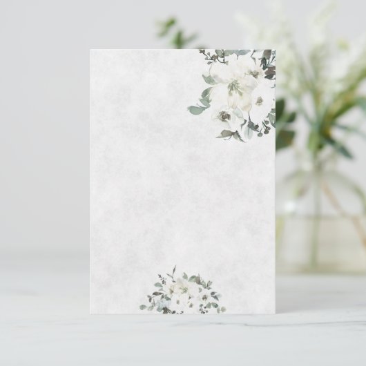 Blank budget Ivoor waterverf bloemen bruiloft  Kaart (Staand voorkant)