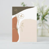 Blank budget Moderne bruiloft met bloemen Kaart (Staand voorkant)