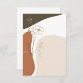 Blank budget Moderne bruiloft met bloemen Kaart (Voorkant / Achterkant)