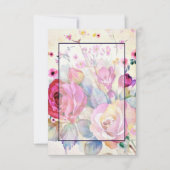Blank budget Roze bloemen bruiloft Kaart (Voorkant)