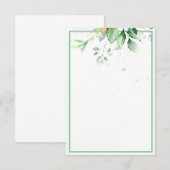 Blank budget Watercolor groen wedding uitnodiging (Voorkant / Achterkant)