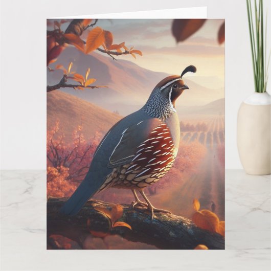 Blank California Quail Bird Art Wildlife Natuur Kaart (Voorkant)