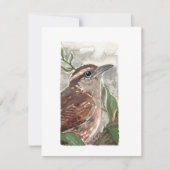 Blank - Carolina Wren Waterverf Print Feestdagenkaart (Voorkant)