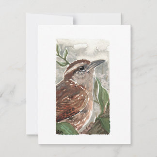 Blank - Carolina Wren Waterverf Print Feestdagenkaart