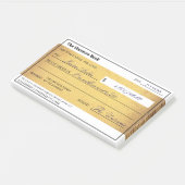Blank Check Gold Law of Attraction Abundance Post-it® Notes (Schuin)