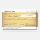 Blank Check Gold Law of Attraction Abundance Post-it® Notes (Voorkant)