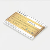 Blank Check Gold Wet van Attractie Manifestatie Post-it® Notes (Schuin)