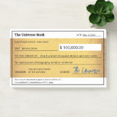 Blank Check Gold Wet van Attractie Manifestatie Post-it® Notes (Kantoor)