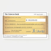 Blank Check Gold Wet van Attractie Manifestatie Post-it® Notes (Voorkant)