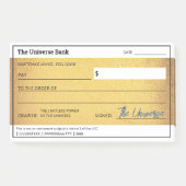 Blank Check Gold Wet van Attractie Overvloed Post-it® Notes (Voorkant)