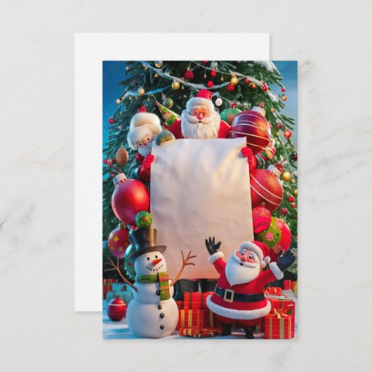 Blank Christmas Invitation Kaart (Voorkant / Achterkant)