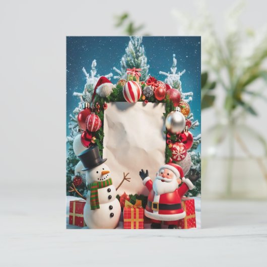 Blank Christmas Invitation Kaart (Staand voorkant)