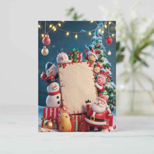 Blank Christmas Invitation Kaart (Staand voorkant)