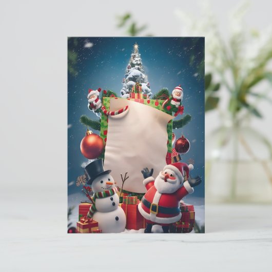 Blank Christmas Invitation Kaart (Staand voorkant)
