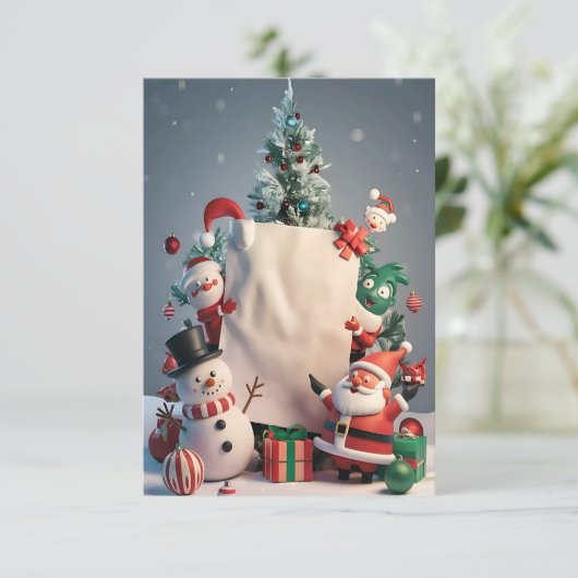 Blank Christmas Invitation Kaart (Staand voorkant)
