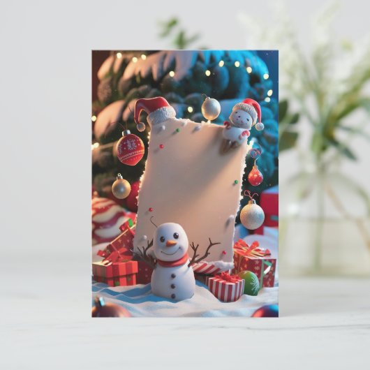 Blank Christmas Invitation Kaart (Staand voorkant)