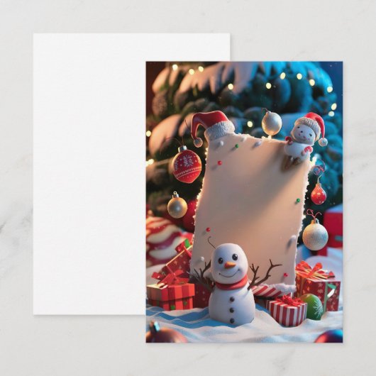 Blank Christmas Invitation Kaart (Voorkant / Achterkant)